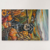 Puzzle Schnauzer Chien Moisson d'automne Thanksgiving (Horizontal)