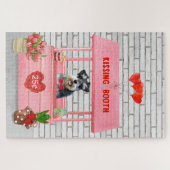 Puzzle Schnauzer Chien Valentine's Day Kissing Booth (Horizontal)