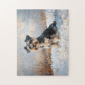 Puzzle Schnauzer dans la neige d'hiver (Vertical)