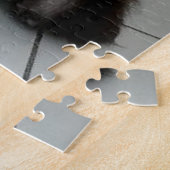 Puzzle Schnauzer Miniature assise noir et argent (Côté)