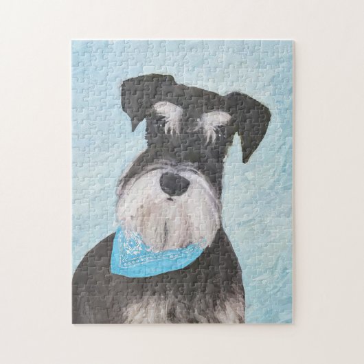 Puzzle Schnauzer (Miniature) Peinture - Chien original mi (Vertical)