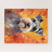 Puzzle Schnauzer miniature Thanksgiving d'automne (Horizontal)