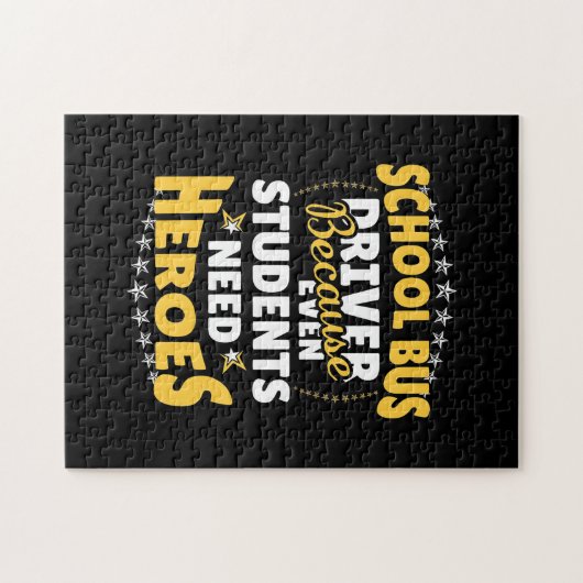 Puzzle School Bus Driver Because Students Need Heroes (Horizontal)