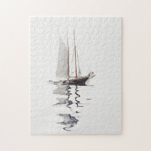 Puzzle Schooner à deux mâts avec Dory par Winslow Homer (Vertical)