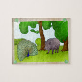 Puzzle Schwein und Pfau (Horizontal)