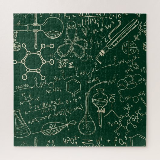 Puzzle Science, chimie, motif de laboratoire vintage (Vertical)