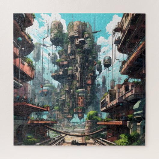 Puzzle Science-fiction urbaine industrielle (Vertical)