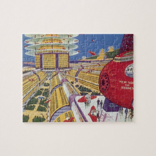 Puzzle Science-fiction vintage, Futuriste New York (Horizontal)