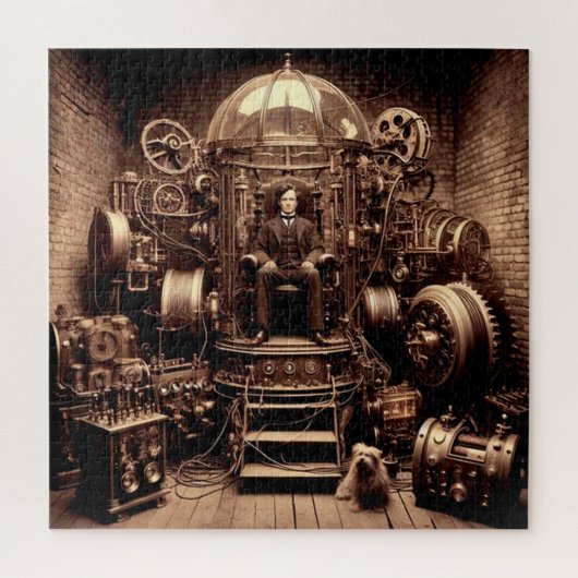 Puzzle Scientifique victorien ~ Machine à temps Steampunk (Vertical)