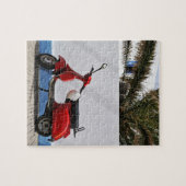 Puzzle scooter rouge par mur, île de Stromboli, (Horizontal)