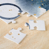 Puzzle Scorpio bleu or fleurs planète signe d'eau zodiaqu (Côté)