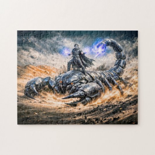 Puzzle Scorpio Zodiac with Warrior and Giant Mechanical S (Horizontal)