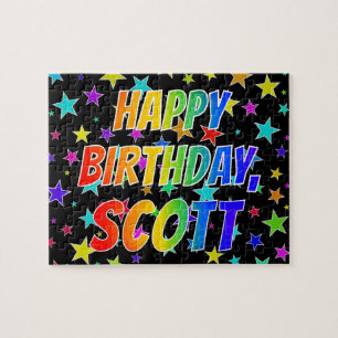 Puzzle "SCOTT" Prénom, Amusant "HEUREUX ANNIVERSAIRE"