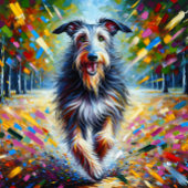 Puzzle Scottish Deerhound Dog Portrait Acrylique Art Impr