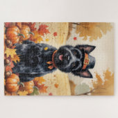 Puzzle Scottish Terrier À L'Automne Laisse Thanksgiving A (Horizontal)