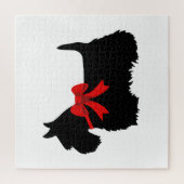 Puzzle Scottish Terrier black sihouette heart/676 piece (Vertical)
