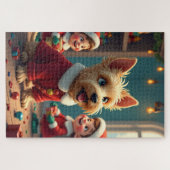 Puzzle Scottish Terrier Helping Santa’s Elves Christmas (Horizontal)