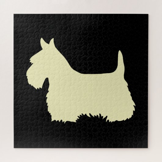 Puzzle Scottish Terrier noir sihouette coeur/676 pièce (Horizontal)