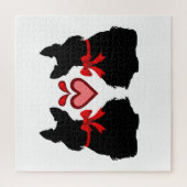 Puzzle Scottish Terrier noir sihouette coeur/676 pièce (Vertical)