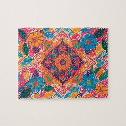 Puzzle Scribbles de fleurs orientales uniques (Horizontal)