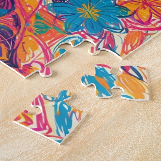 Puzzle Scribbles de fleurs orientales uniques (Côté)