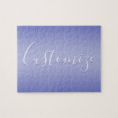 Puzzle Script cursif modifiable | Violet blanc et violet (Horizontal)