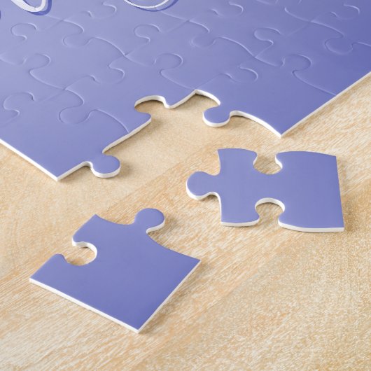 Puzzle Script cursif modifiable | Violet blanc et violet (Côté)