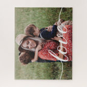 Puzzle Script d'amour de famille de photos personnalisées (Vertical)
