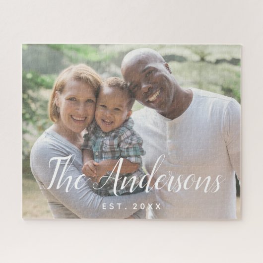 Puzzle Script de calligraphie moderne Famille photo compl (Horizontal)