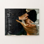 Puzzle Script Heureuse Sainte-Valentin photo personnalisé (Horizontal)