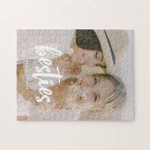Puzzle Script minimaliste personnalisé 'Besties' Photo &  (Horizontal)