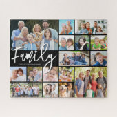 Puzzle Script moderne FAMILLE 16 Photo Collage de votre c (Horizontal)