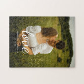 Puzzle Script moderne "Love" Mariage Couple Photo (Horizontal)