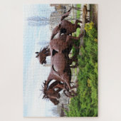 Puzzle Sculpture de chevaux en course (Vertical)