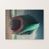Puzzle Sculpture de requin sur la plage (Horizontal)
