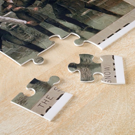 Puzzle "Se battent en duel dans la neige", l'affiche pour (Côté)