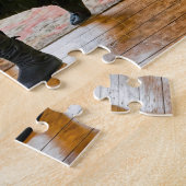 Puzzle Se faufiler devant un chat endormi (Côté)