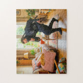 Puzzle Se faufiler devant un chat endormi (Vertical)