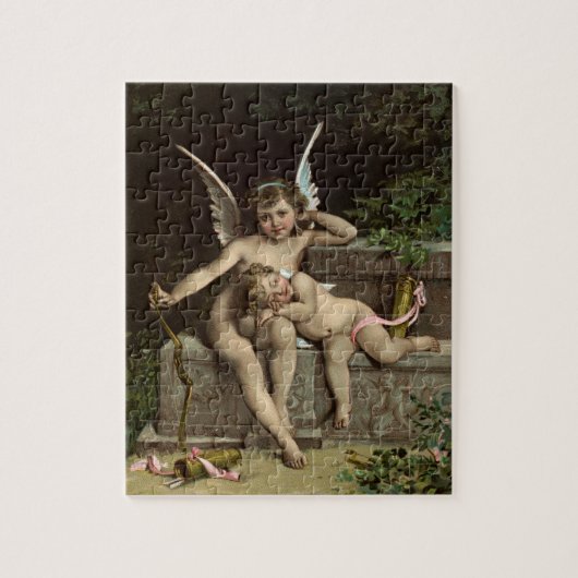 Puzzle se reposer de 2 rétro cupidons (Vertical)