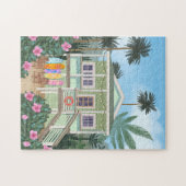 Puzzle Sea Foam Green Beach House (Horizontal)