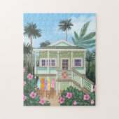Puzzle Sea Foam Green Beach House (Vertical)