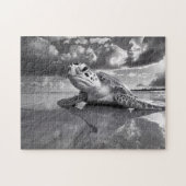 Puzzle Sea Turtle Art noir et blanc (Horizontal)