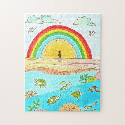 Puzzle Sea Turtle Beach Adventure Happy Place Personnel (Vertical)
