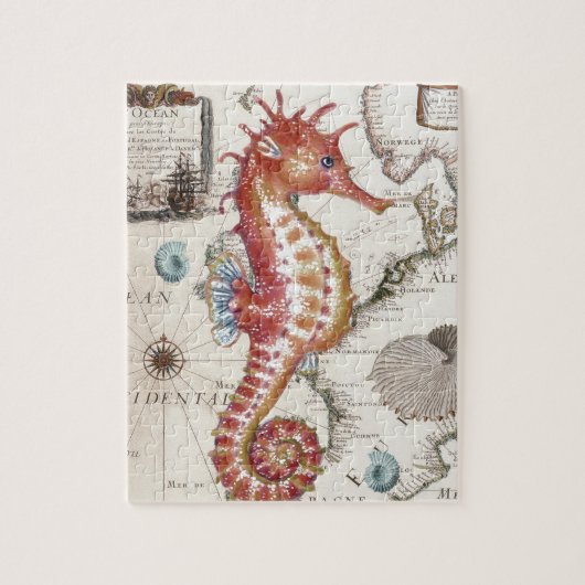 Puzzle Seahorse Shabby (Vertical)