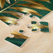 Puzzle Seamless pattern with golden ferns (Côté)