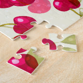 Puzzle Seamless red cartoon cherry berry cute pattern whi (Côté)