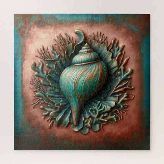 Puzzle Seashell Copper et Patina Beach House (Vertical)