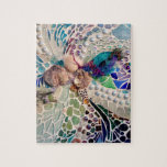 Puzzle Seashells Beach Motif Mosaic<br><div class="desc">Ce puzzle présente une copie de ma mosaïque de coquillages. Il a été fait avec des coquillages trouvés et de petits fragments de verre coloré et de galets. J'ai aussi ajouté quelques morceaux de textiles ! J'espère que ça vous plaira. Mosaïque originale © Michele Davies</div>