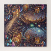 Puzzle Secret Fairy Market Forest with Mushrooms & Tree (Horizontal)