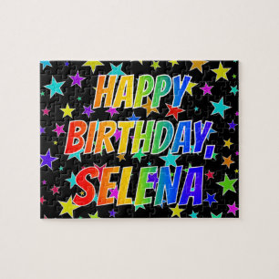 Puzzle "SELENA" Prénom, amusant "HEUREUX ANNIVERSAIRE"